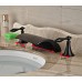 Rozin LED Changing Color Waterfall Spout Tub Faucet Widespread 3 Holes Mixing Tap Oil Rubbed Bronze - B01LRVZL1S